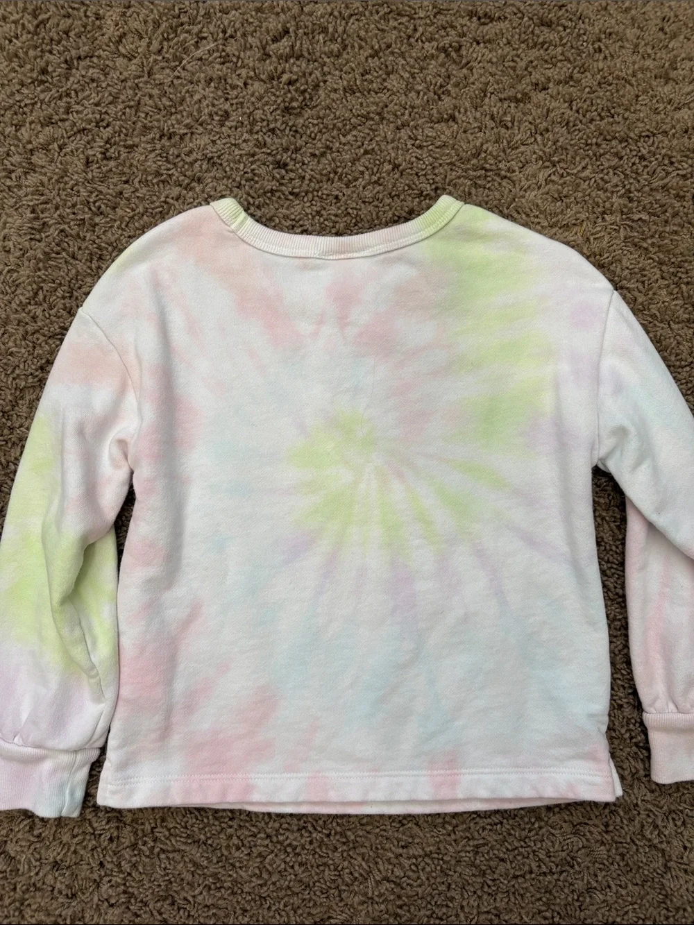 GAP Girls' Pastel Tie-Dye Minnie Mouse Sweatshirt - Pink Green Blue